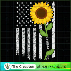 American Flag Dispatcher Sunflower SVG, Peace Love SVG, Hippie Soul SVG
