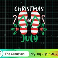Christmas in July Flip Flops Summer SVG, Christmas in July Flip Flops Summer Digital File, Christmas Flip Flops SVG