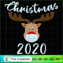 Christmas Reindeer Wear Mask SVG, Christmas Digital File, Xmas 2021 SVG