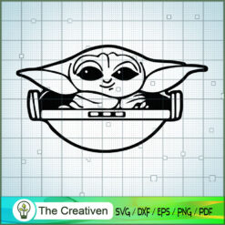 Face Baby Yoda On Board SVG, Star Wars SVG, The Mandalorian SVG