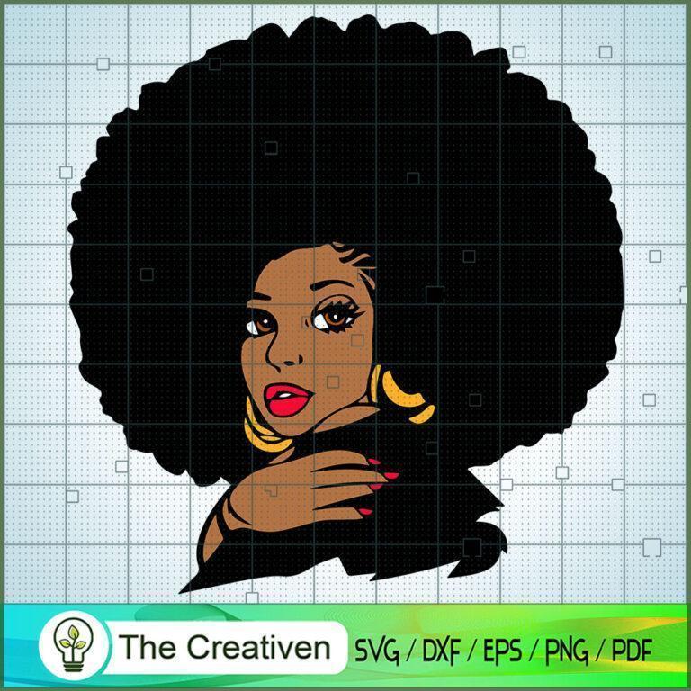 Black Afro Woman Face SVG, Africa Woman SVG, Black Woman SVG - Premium ...