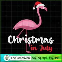 Christmas in July Flamingo Santa Hat SVG, Animal Lover SVG, Flamingo SVG