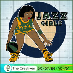 Jazz Girl NBA Champion SVG, NBA Girl, Afro Woman SVG, Black Woman SVG