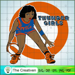 Thunder Girl NBA Champion SVG, NBA Girl, Afro Woman SVG, Black Woman SVG