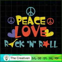 Peace Love Rock and Roll Retro Hippie SVG, Peace Love SVG, Hippie Soul SVG