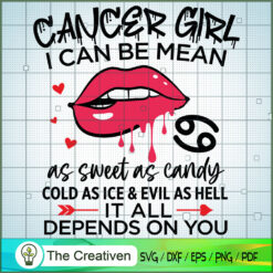 Cancer Girls I Can Be Mean or As Sweet SVG, Pinky SVG, Breast Cancer Awareness SVG, Cancer SVG