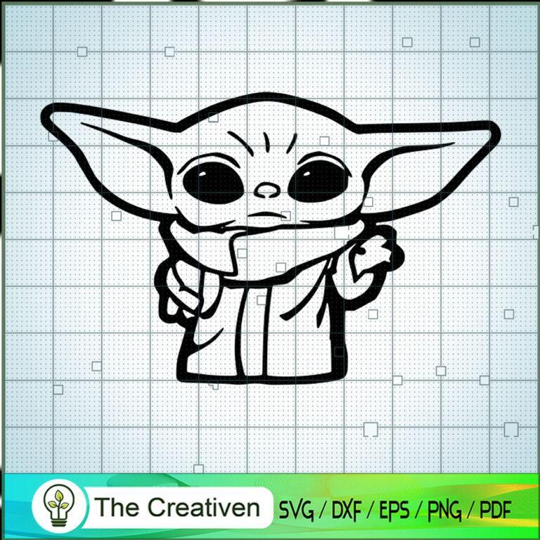 Baby Yoda Svg, Star Wars Baby Yoda Clipart, Baby Yoda Cut File, Stars ...