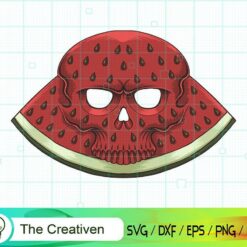 Skull Watermelon SVG, Skull Watermelon Hat Digital File, Skull SVG