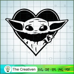 Baby Yoda In Heart Logo SVG, Star Wars SVG, The Mandalorian SVG