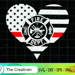 Thin Red Line Firefighter Heart SVG , Fireman Flag SVG, Firefighter American Flag SVG, Fire Department Flag SVG, Axe Fire Hydrant SVG