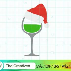 Grinch Cup of Wine Christmas Hat SVG , Grinch SVG, Christmas Tree SVG, Merry Christmas SVG