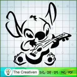 Play Guitar with Stitch SVG, Funny Stitch SVG, Disney Lilo and Stitch SVG