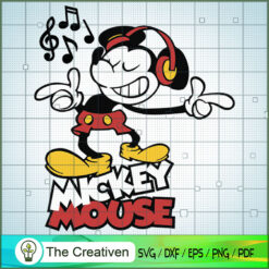 Mickey Mouse Headphone Music SVG, Mickey SVG, Cartoon SVG, Disney SVG