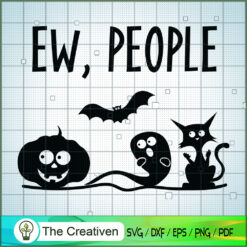 Ew People Funny Cat Pumpkin Halloween SVG, Funny Cat SVG, Halloween SVG
