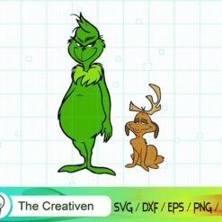 The Grinch with Dog SVG , Grinch SVG, Christmas Tree SVG, Merry Christmas SVG
