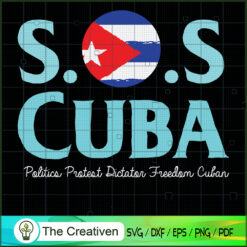 SOS Cuba Politics Protest Dictator SVG, Cuba Flag SVG, Cuba Patria SVG