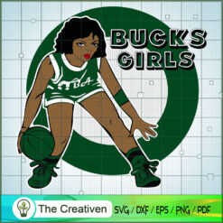Bucks Girl NBA Champion SVG, NBA Girl, Afro Woman SVG, Black Woman SVG