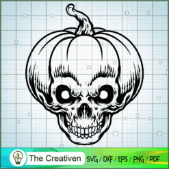 Halloween Silhouette Pumpkin Skull SVG,Pumpkin Skull SVG, Halloween SVG