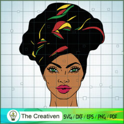 Black Woman Head Scarf SVG, Africa Woman SVG, Black Woman SVG