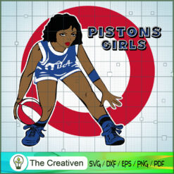 Pistons Girl NBA Champion SVG, NBA Girl, Afro Woman SVG, Black Woman SVG