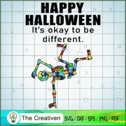 Halloween Autism Awareness Skeleton SVG , Happy Halloween Digital File, Halloween SVG