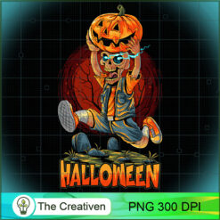 Skull Run With Pumpkin Halloween PNG, Pumpkin Halloween PNG, Horror PNG