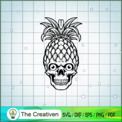 Halloween Pineapple Tropical Skull SVG, Skull SVG, Halloween SVG