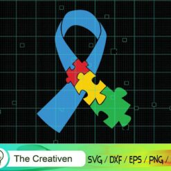 Autism Awareness Puzzle Ribbon SVG, Autism Awareness Puzzle Ribbon Digital File, Autism Awareness SVG
