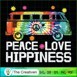 Peace Love Hippiness Van Hippie Bus SVG, Peace Love SVG, Hippie Soul SVG