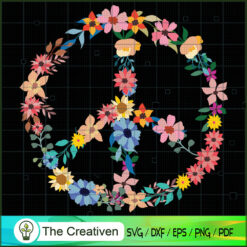 Love and Peace Flower Hippie Lover SVG, Peace Love SVG, Hippie Soul SVG