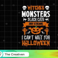 Witch Monster Black Cat SVG, Witch Monster Black Cat Digital File, Halloween Cat SVG, Pumpkin SVG