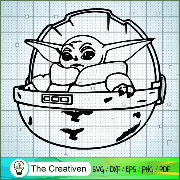 Head Baby Yoda On Board SVG, Star Wars SVG, The Mandalorian SVG, Grogu ...