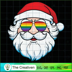 Santa Claus LGBT Pride Sunglasses SVG, Christmas SVG, LGBT SVG