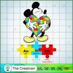 Beautiful Mickey Autism Heart SVG, Autism SVG, Mickey Disney SVG