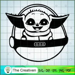 Funny Baby Yoda On Board SVG, Star Wars SVG, The Mandalorian SVG, Grogu SVG