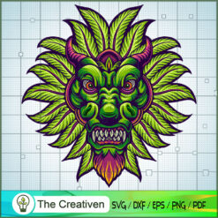 Green Cannabis Head Dragon SVG , Marijuana Leaf SVG, Cannabis SVG, Pot Leaf SVG, Weed SVG