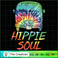 Colorful Hippy Van Peace Symbol Hippie SVG, Peace Love SVG, Hippie Soul SVG