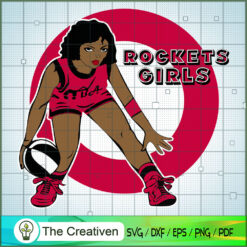 Rockets Girl NBA Champions SVG, NBA Girl, Afro Woman SVG, Black Woman SVG