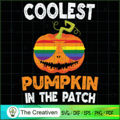 Coolest Pumpkin in Patch Halloween LGBT SVG , Happy Halloween Digital File, Halloween SVG