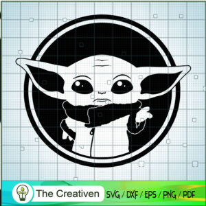 Baby Yoda In A Circle SVG, Star Wars SVG, The Mandalorian SVG, Grogu ...