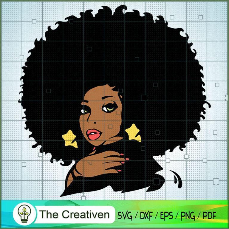 Black Afro Woman Face SVG, Africa Woman SVG, Black Woman SVG - Premium ...