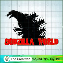 Godzilla World SVG , Godzilla Silhouette, Godzilla Cut File, Godzilla Vector, Monster SVG