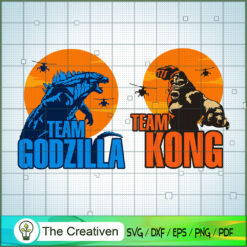 Team Godzilla vs Team Kong SVG P2 , Godzilla Silhouette, Godzilla Cut File, Godzilla Vector, Monster SVG