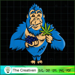 Gorilla Holding Blueberry and Cannabis SVG , Marijuana Leaf SVG, Cannabis SVG, Pot Leaf SVG, Weed SVG