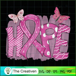 Hope Cancer Ribbon SVG, Pinky SVG, Breast Cancer Awareness SVG, Cancer SVG