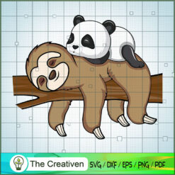 Sleeping Sloth with Panda SVG, Sloth SVG, Trending SVG
