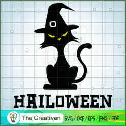 Funny Cat Halloween Halloween Witch Cat SVG, Funny Cat SVG, Halloween SVG
