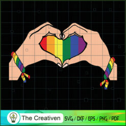 LGBT Rainbow Flag Heart SVG , Rainbow Flag SVG , LGBT SVG