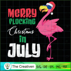 Merry Flocking Christmas July Flamingo SVG, Animal Lover SVG, Flamingo SVG