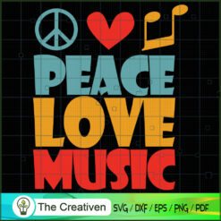 Hippie Peace Love Music Note Graphic SVG, Peace Love SVG, Hippie Soul SVG